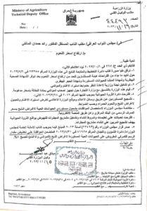 1703490379_1-209x300 وزارة الزراعة ترد على المالكي بشأن ارتفاع أسعار اللحوم .. خاطبنا مجلس الوزراء ( وثيقة)